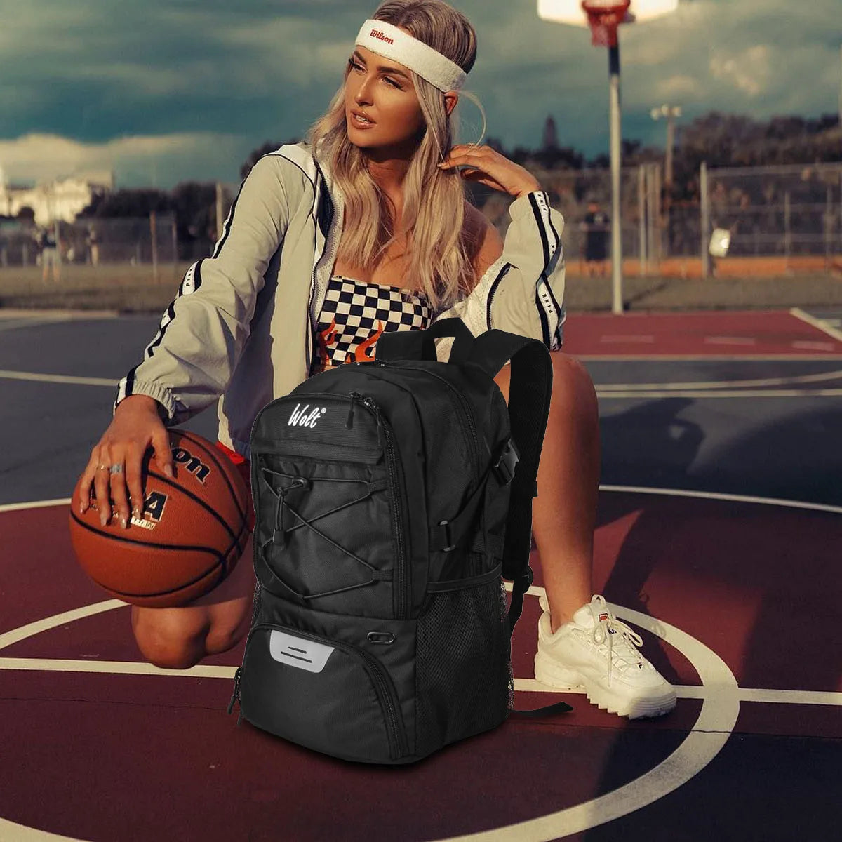 Sport Backpack, with Separate Ball Holder & Shoes Compartment, Best for Basketball, Soccer, Volleyball