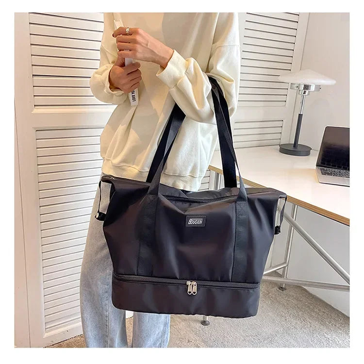 Large Capacity Sport Bag, with Dry / Wet Separation, Shoulder Bag for Fitness, Gym, Outdoor, Travel