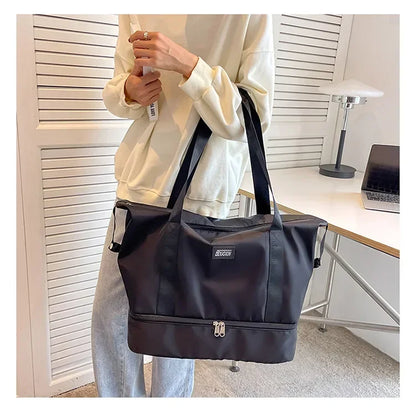 Large Capacity Sport Bag, with Dry / Wet Separation, Shoulder Bag for Fitness, Gym, Outdoor, Travel