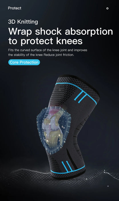 1 PCS Compression Knee Support,  Elastic Breathable Nylon Knee Pad Brace for Gym, Basketball, Volleyball, Running