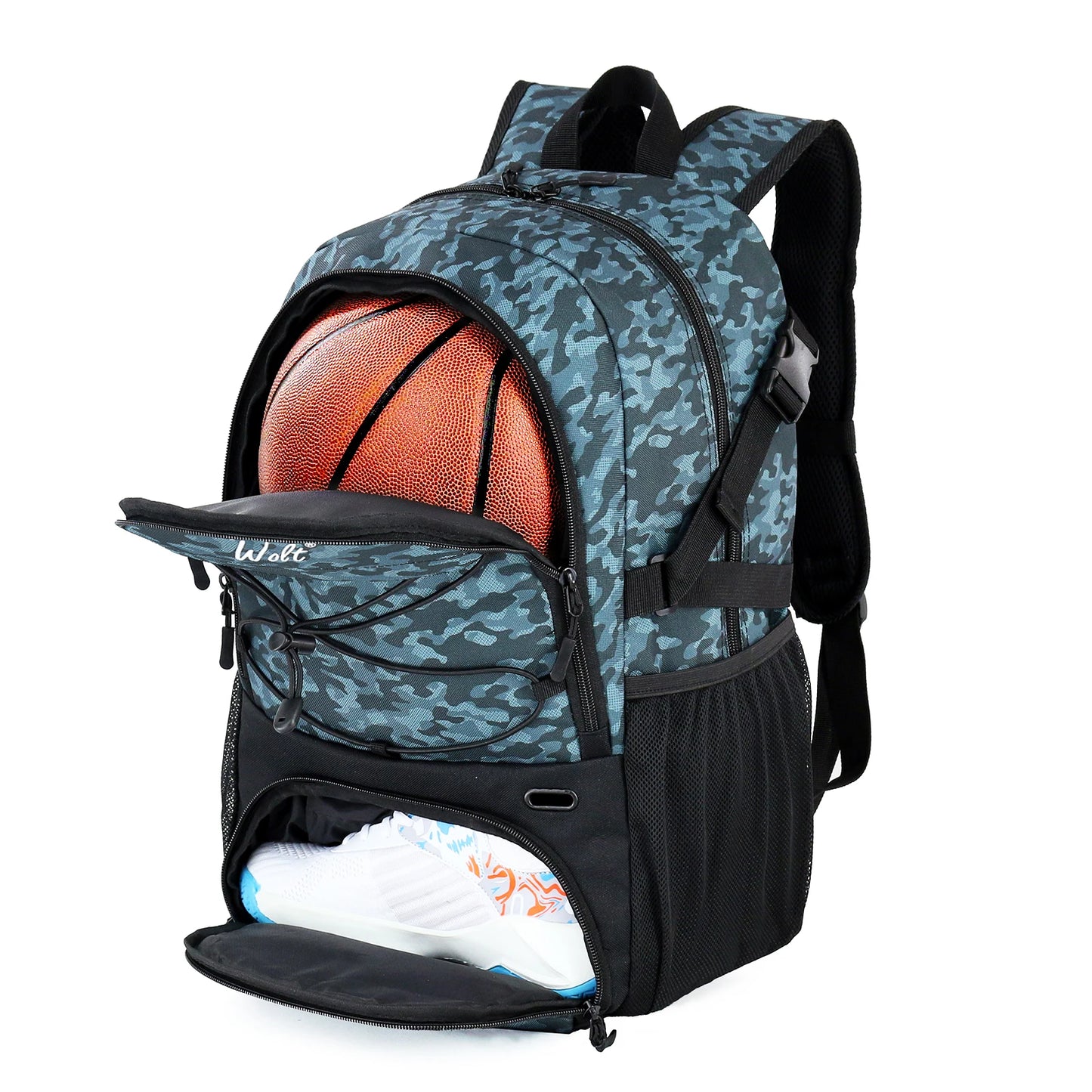 Sport Backpack, with Separate Ball Holder & Shoes Compartment, Best for Basketball, Soccer, Volleyball