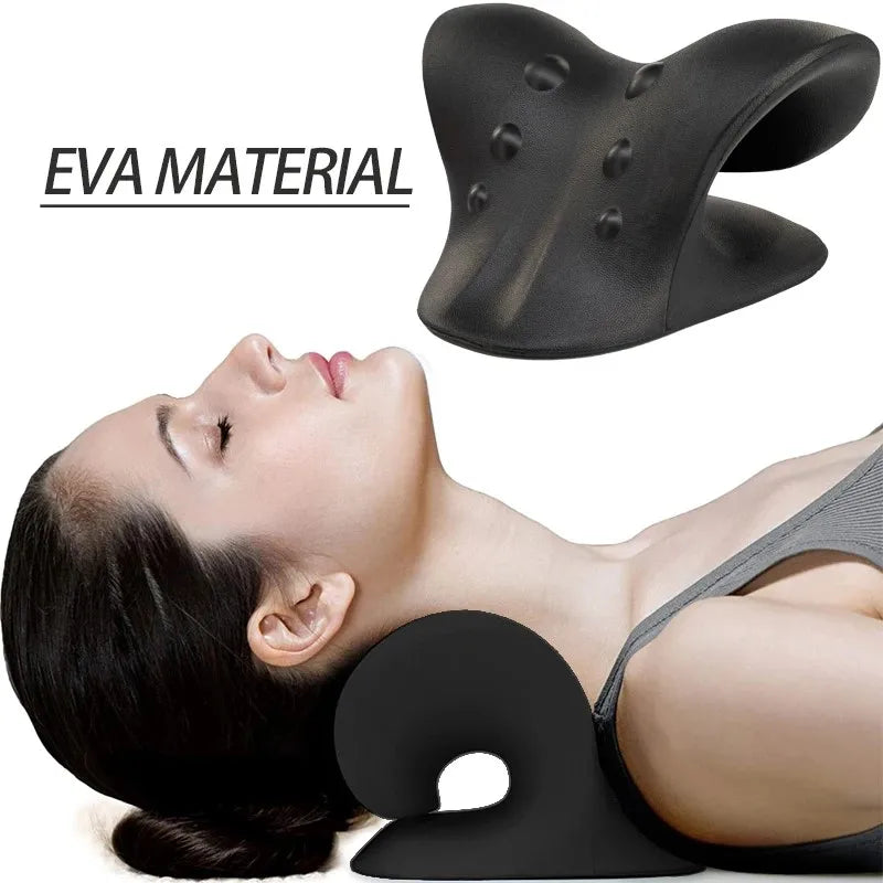 Neck Shoulder Stretcher Relaxer Cervical Chiropractic Traction Device, Massage Pillow for Pain Relief, Cervical Spine Alignment