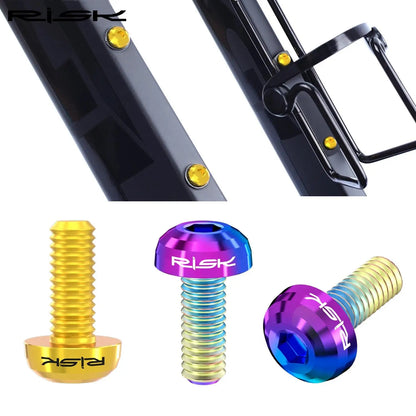 M5x12mm Titanium Alloy Bike Bottle Holder Screw Bicycle Water Bottle Cage Bolts Mountain Road Bike Accessories