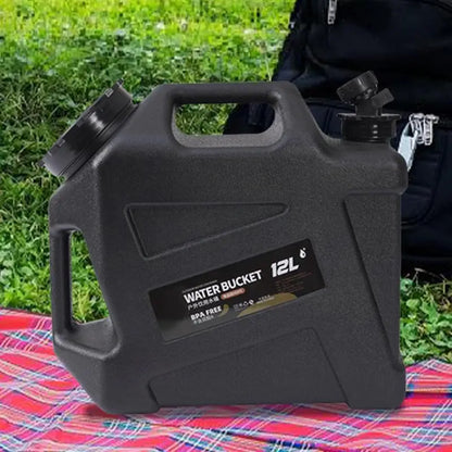 Camping Water Bucket With Faucet 12L Water Containers Portable Leakproof 2 Carry Handles Water Storage Tank Camping Accessories