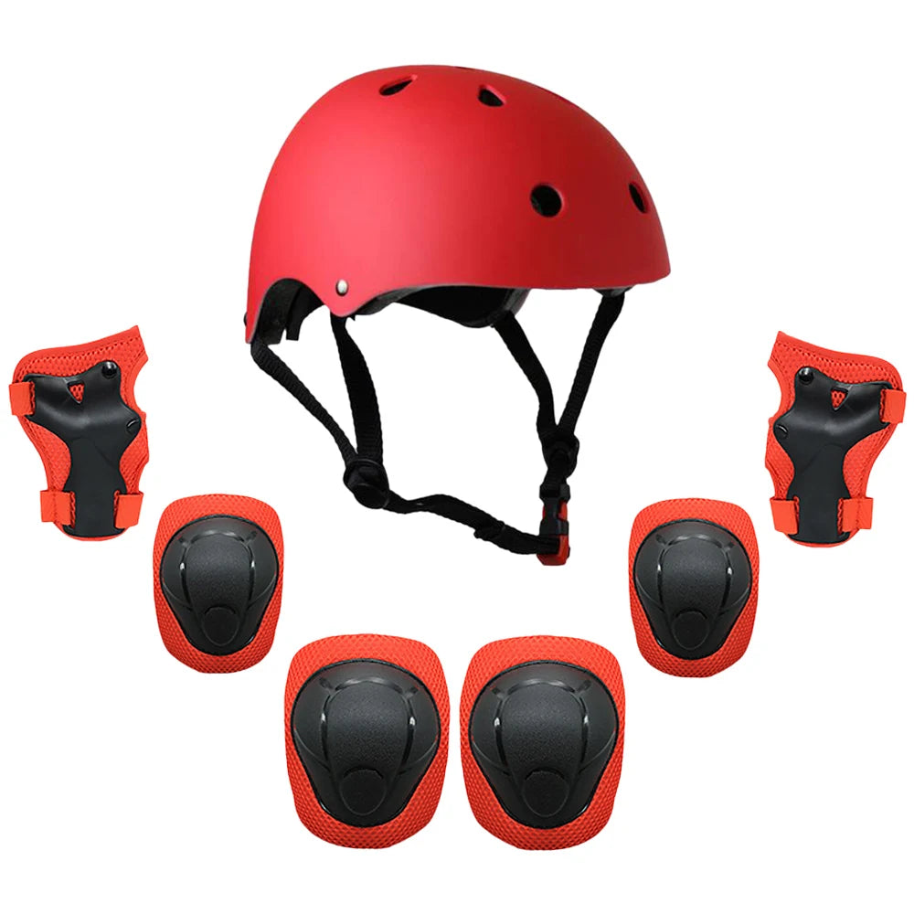 Kids 7 in 1, Helmet and Pads Set, Adjustable, Knee Pads Elbow Pads Wrist Guards for Scooter, Skateboard, Roller Skating, Cycling