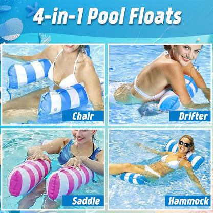 Swimming Pool Inflatable Cylindrical Striped Dual Tube, Suitable for Pools & Beach