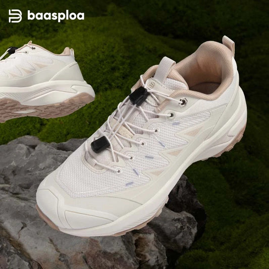 Baasploa Women Hiking Shoes Fashion Comfort Rubber Sole Non-Slip Wear-Resistant Sport Shoes Female Breathable Outdoor Sneakers