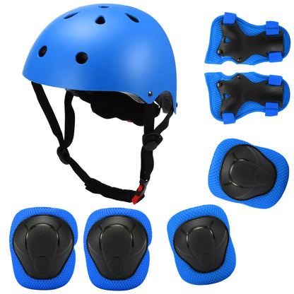 Kids 7 in 1, Helmet and Pads Set, Adjustable, Knee Pads Elbow Pads Wrist Guards for Scooter, Skateboard, Roller Skating, Cycling