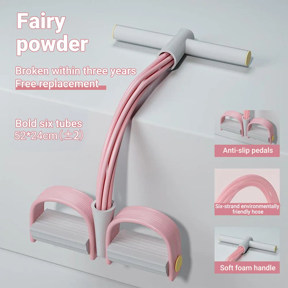 6-Tube Resistance Band Multi Function Tension Rope, Fitness Elastic Bands