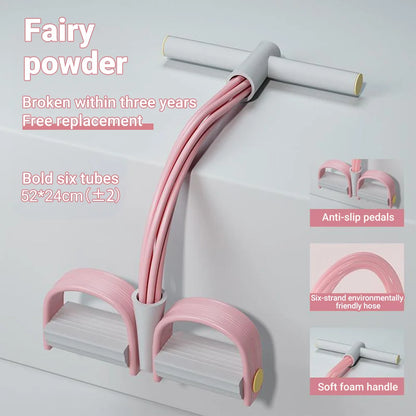 6-Tube Resistance Band Multi Function Tension Rope, Fitness Elastic Bands