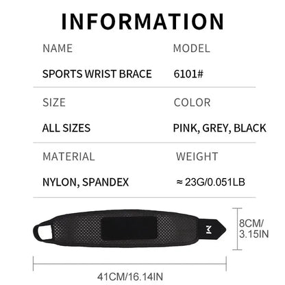Breathable Wrist Support Brace for Gym / Work - Adjustable Compression Sleeve, Arthritis & Carpal Tunnel Relief