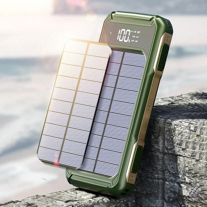 Xiaomi 200000mAh Large Capacity Solar Power Bank 4 in 1 Built in Cable Fastcharge Mobile Power Battery LED Light iPhone Samsung