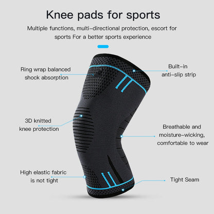 1 PCS Compression Knee Support,  Elastic Breathable Nylon Knee Pad Brace for Gym, Basketball, Volleyball, Running