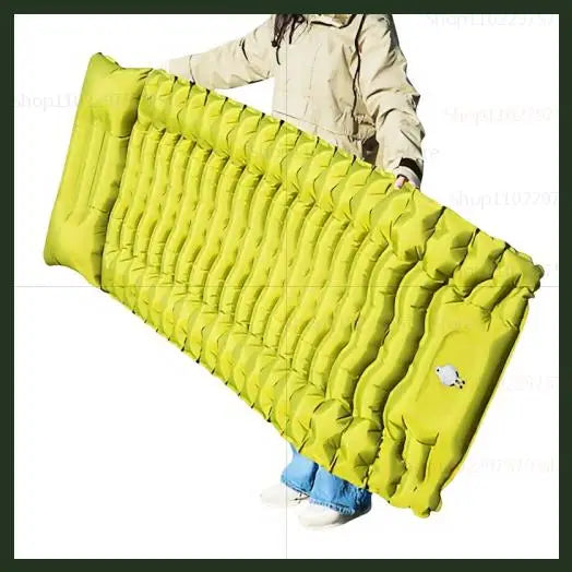 Outdoor camping mattress with built-in pump Ultralight thickened sleeping pad inflatable pillow for hiking picnic trips