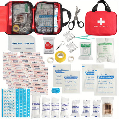 Comprehensive First Aid Kit Bundle for Home, Car, Camping, Hiking - Essential Emergency Preparedness Gear with Multiple Componen