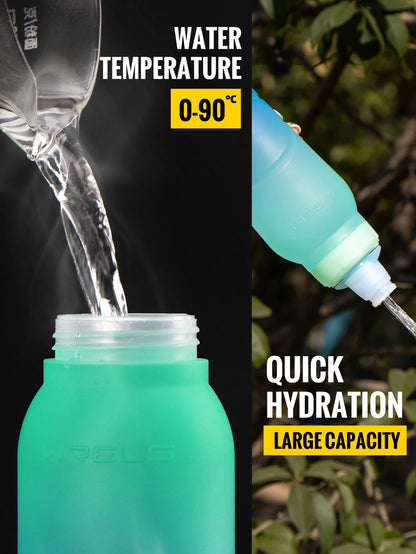Sport Bottle, BPA Free PP5 Ultralight Leak-Proof Silicone Bottle for Fitness & Running