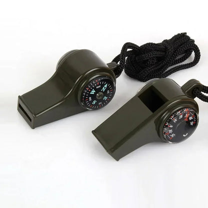 ABS Emergency Survival Whistle with Thermometer and Compass, 3 in 1, High Decibel, Portable, Outdoor