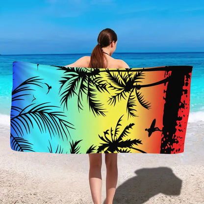Beach Tropical Printed Design Towel, Quick Drying Absorbent