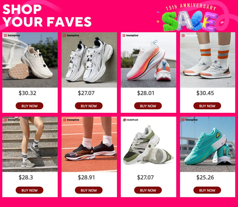 Baasploa Women Hiking Shoes Fashion Comfort Rubber Sole Non-Slip Wear-Resistant Sport Shoes Female Breathable Outdoor Sneakers