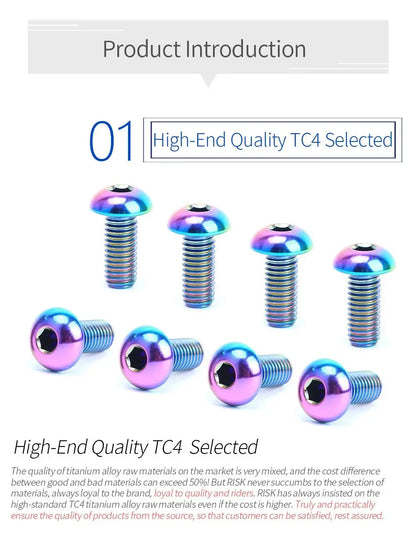 M5x12mm Titanium Alloy Bike Bottle Holder Screw Bicycle Water Bottle Cage Bolts Mountain Road Bike Accessories