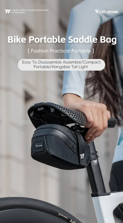 Bicycle Saddle Bag Lightweight Portable Bike Bag 0.8L Multi-Function Storage Pouch Tail Bag Cycling Accessories