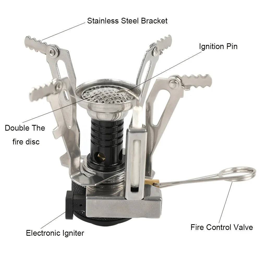 1PC Ultralight Portable Camping Stoves, Adjustable Valve Stove For Backpacking, Hiking, Mountaineering, Camping