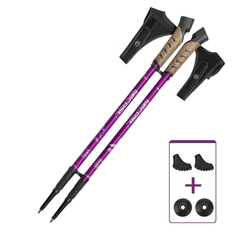 2PCS Trekking Poles, Telescopic Aluminum Alloy Walking Sticks, for Hiking