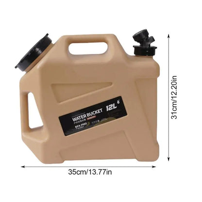 Camping Water Bucket With Faucet 12L Water Containers Portable Leakproof 2 Carry Handles Water Storage Tank Camping Accessories
