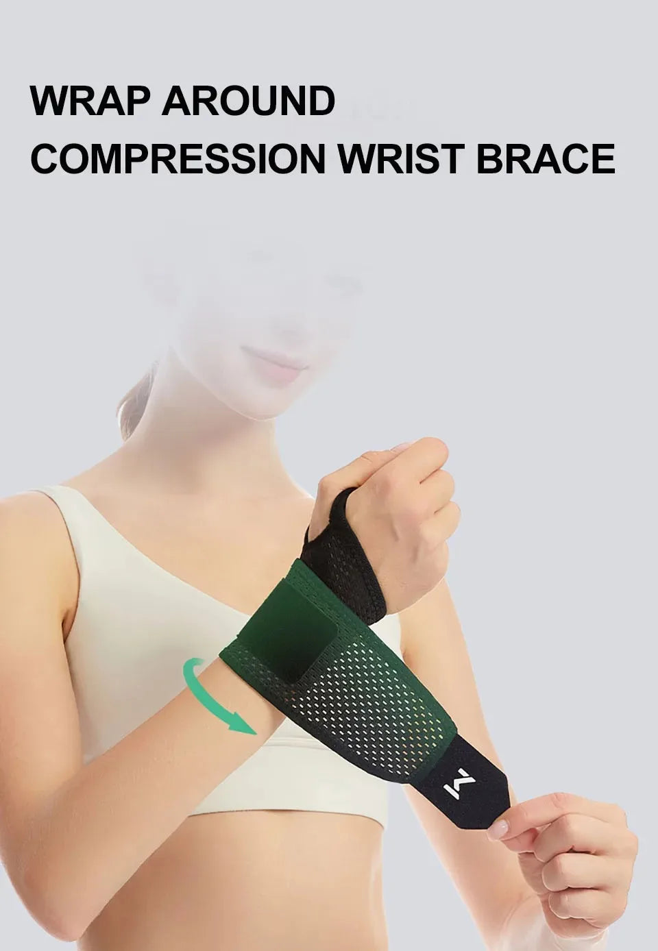 Breathable Wrist Support Brace for Gym / Work - Adjustable Compression Sleeve, Arthritis & Carpal Tunnel Relief