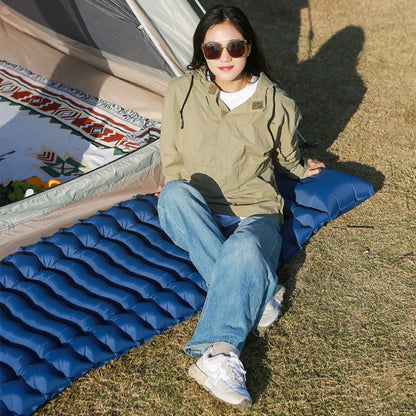 Outdoor camping air mattress Thickened ultra-light sleeping mattress Built-in pillows and pump air cushions for travel climbing