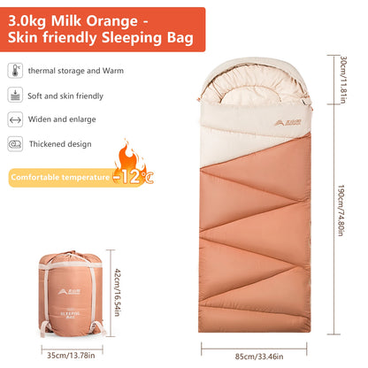 BISINNA Camping Sleeping Bag Ultralight 4 Season Warm Envelope Backpacking Cotton Sleeping Bag for Outdoor Traveling Hiking