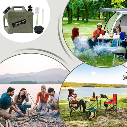 Camping Water Bucket With Faucet 12L Water Containers Portable Leakproof 2 Carry Handles Water Storage Tank Camping Accessories