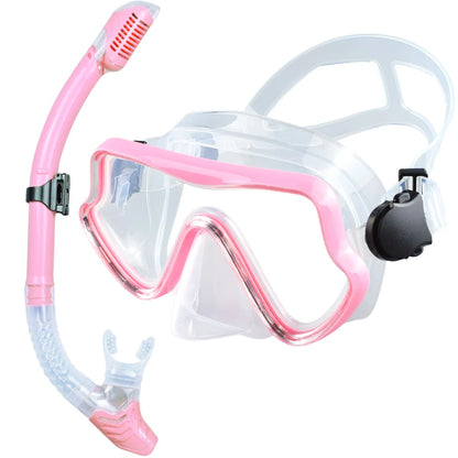 Scuba Diving Mask, Snorkel Set For Adults, Tempered Glass Professional Panoramic Snorkeling Gear, Swimming & Snorkeling Training Set