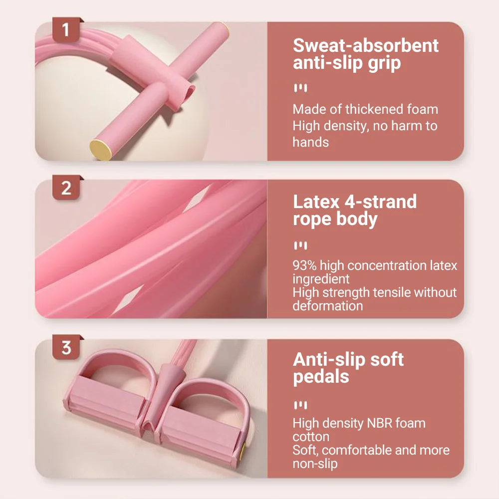 6-Tube Resistance Band Multi Function Tension Rope, Fitness Elastic Bands