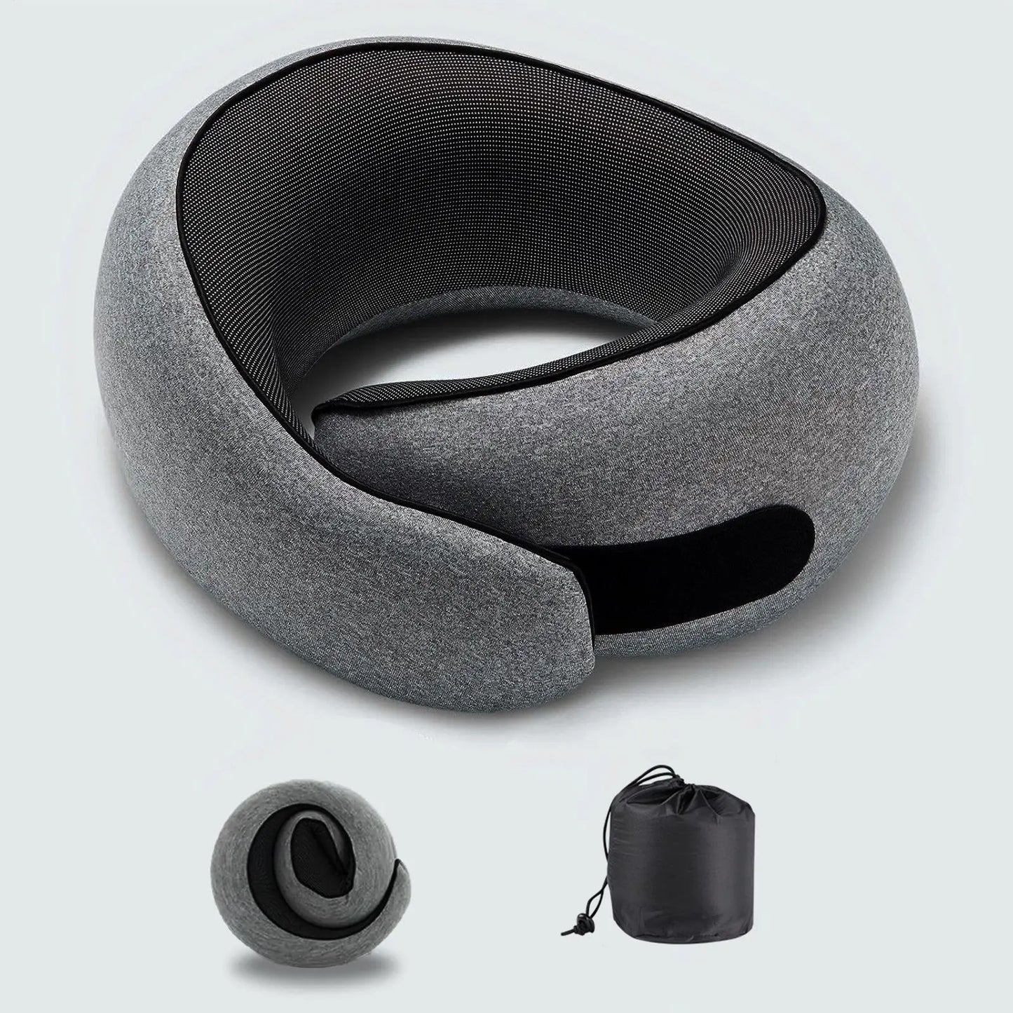 Portable U-shaped Travel Pillow Memory Foam Snail Pillow Travel Neck Support Neck Pillow Adjustable Soft Noon Break Pillows