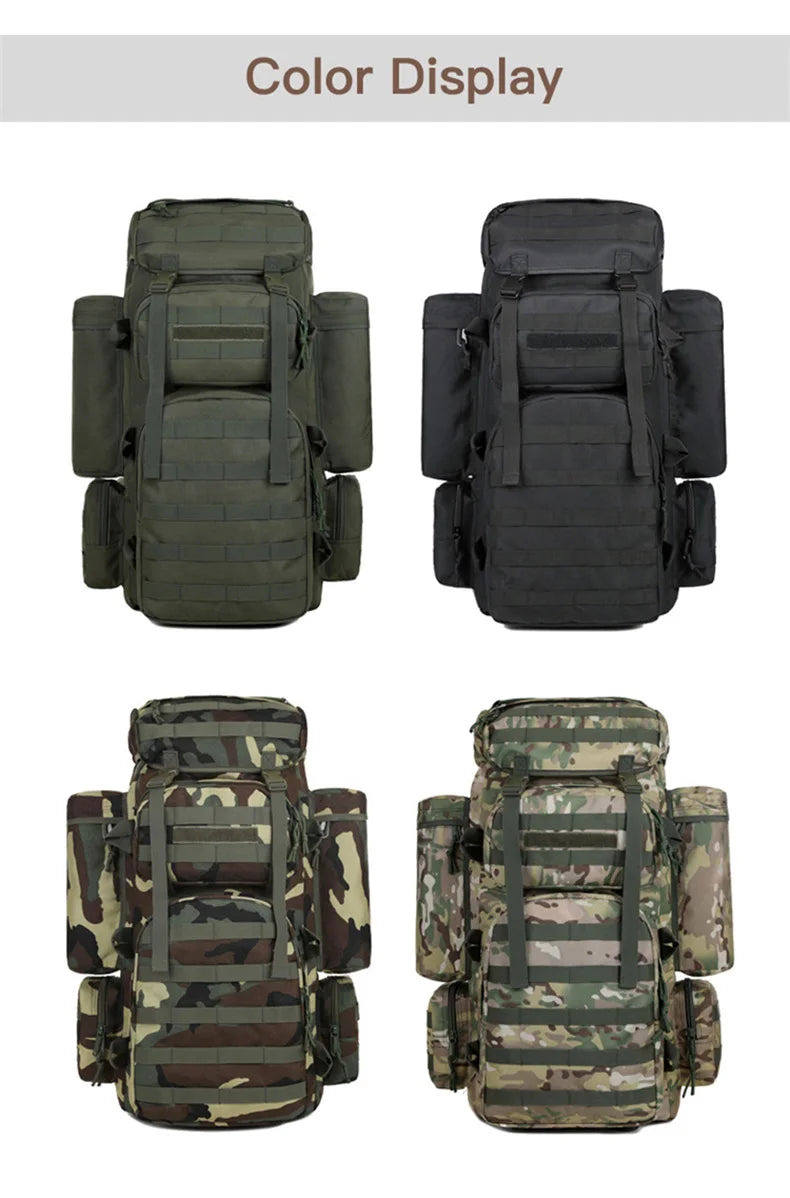 Large Climbing Backpack Camping Mountaineering Bag Men Travel Hiking Multifunction Tactical Shoulder Molle Luggage Backpacks