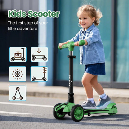 Toddler Scooter, Foldable Seat & Adjustable Height / Handlebars