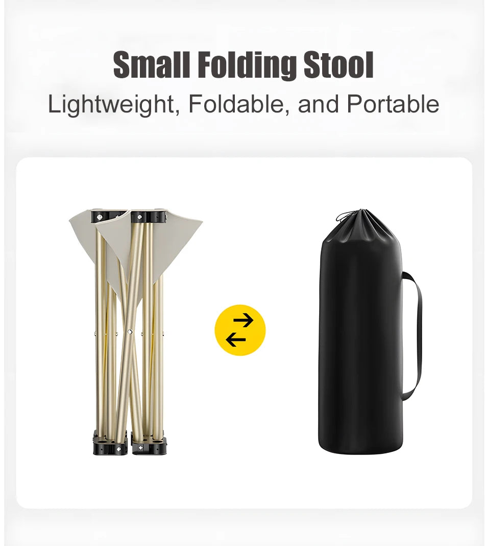 Folding Small Stool Bench Stool Portable Outdoor Travel Picnic Camping Fishing Chair Camping Collapsible Foot Stool Beach Picnic