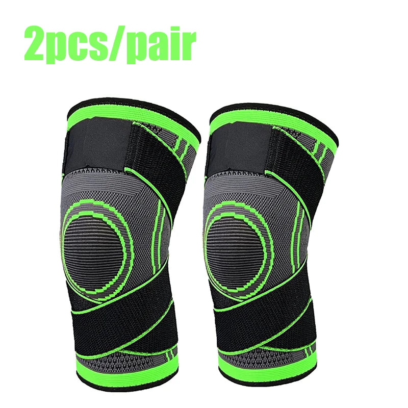 Knee Compression Sleeve with Adjustable Straps for Running / Working Out / Hiking / Sports