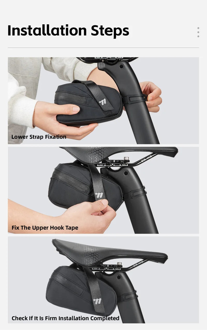 Bicycle Saddle Bag Lightweight Portable Bike Bag 0.8L Multi-Function Storage Pouch Tail Bag Cycling Accessories