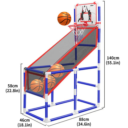 Kids Basketball Hoop, with 4 Balls, 140cm Height, Basketball Training Equipment