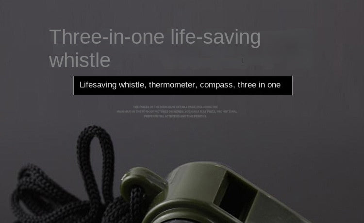 ABS Emergency Survival Whistle with Thermometer and Compass, 3 in 1, High Decibel, Portable, Outdoor