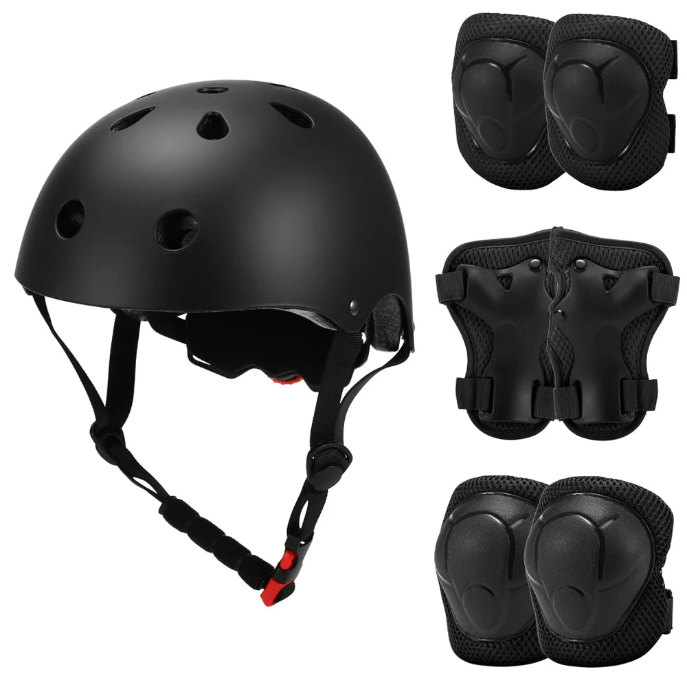 Kids 7 in 1, Helmet and Pads Set, Adjustable, Knee Pads Elbow Pads Wrist Guards for Scooter, Skateboard, Roller Skating, Cycling