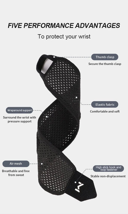 Breathable Wrist Support Brace for Gym / Work - Adjustable Compression Sleeve, Arthritis & Carpal Tunnel Relief