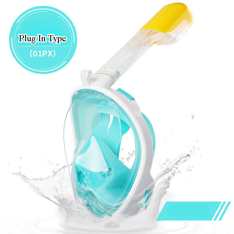 Full Face Diving Mask, Snorkeling Anti Fog, Swimming and Scuba Diving Respirator Mask Safe Breath for Kids & Adults