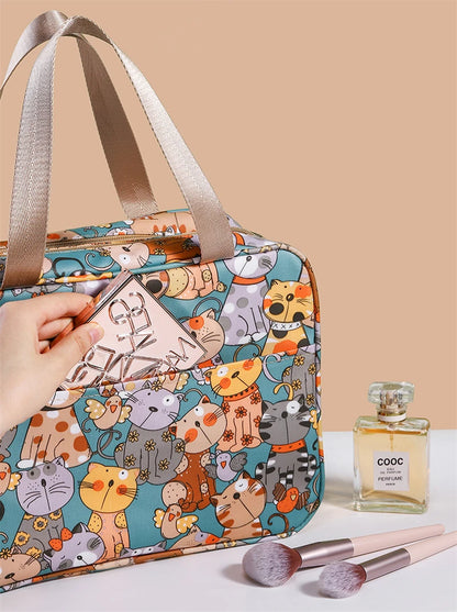 Wet-Dry Separation Cosmetic Bag Large Capacity Cartoon Makeup Case Portable Toiletry Kit Storage Bath Bag Travel Essentials