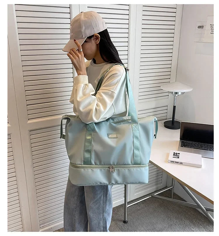 Large Capacity Sport Bag, with Dry / Wet Separation, Shoulder Bag for Fitness, Gym, Outdoor, Travel