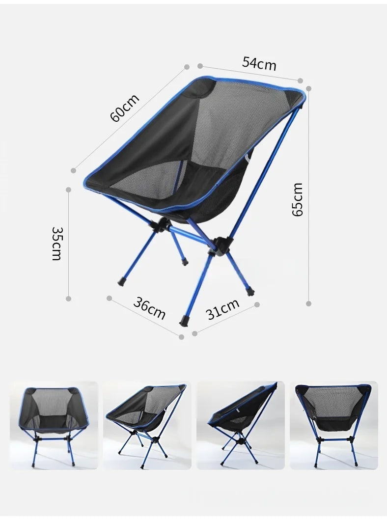 Foldable Outdoor Chair Collapsible Camping Chair Portable Folding for Beach Picnic Seat Folding Chair for Fishing BBQ Hiking