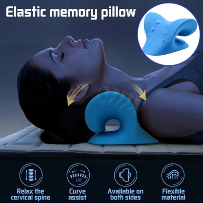 Neck Shoulder Stretcher Relaxer Cervical Chiropractic Traction Device, Massage Pillow for Pain Relief, Cervical Spine Alignment