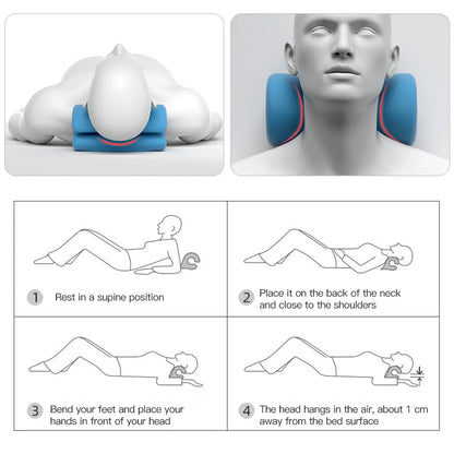 Neck Shoulder Stretcher Relaxer Cervical Chiropractic Traction Device, Massage Pillow for Pain Relief, Cervical Spine Alignment